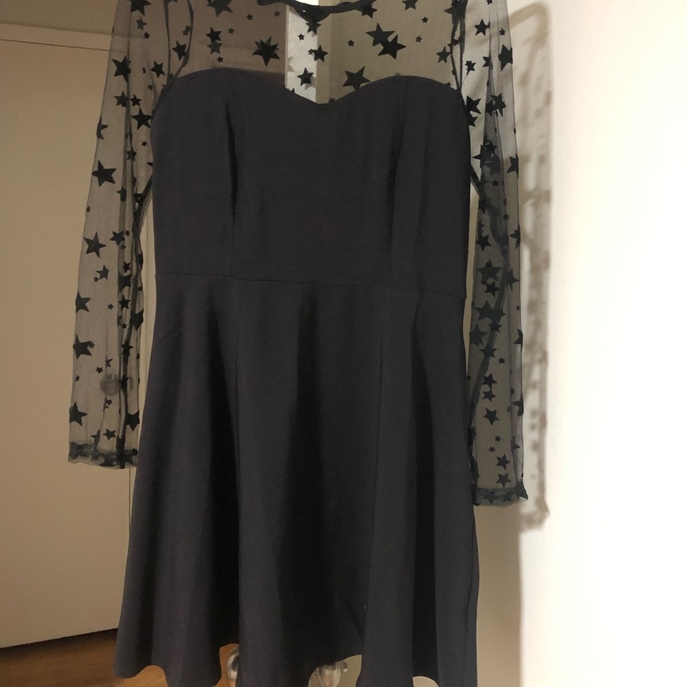 Shein mesh star pattern skater dress